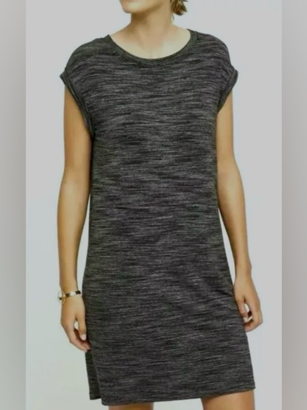 Anthropologie Cloth & Stone Space Dye Marled Melange T-Shirt Dress Size XS